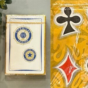 Vintage American Legion Plastic Coated Made in USA Playing Cards NEW